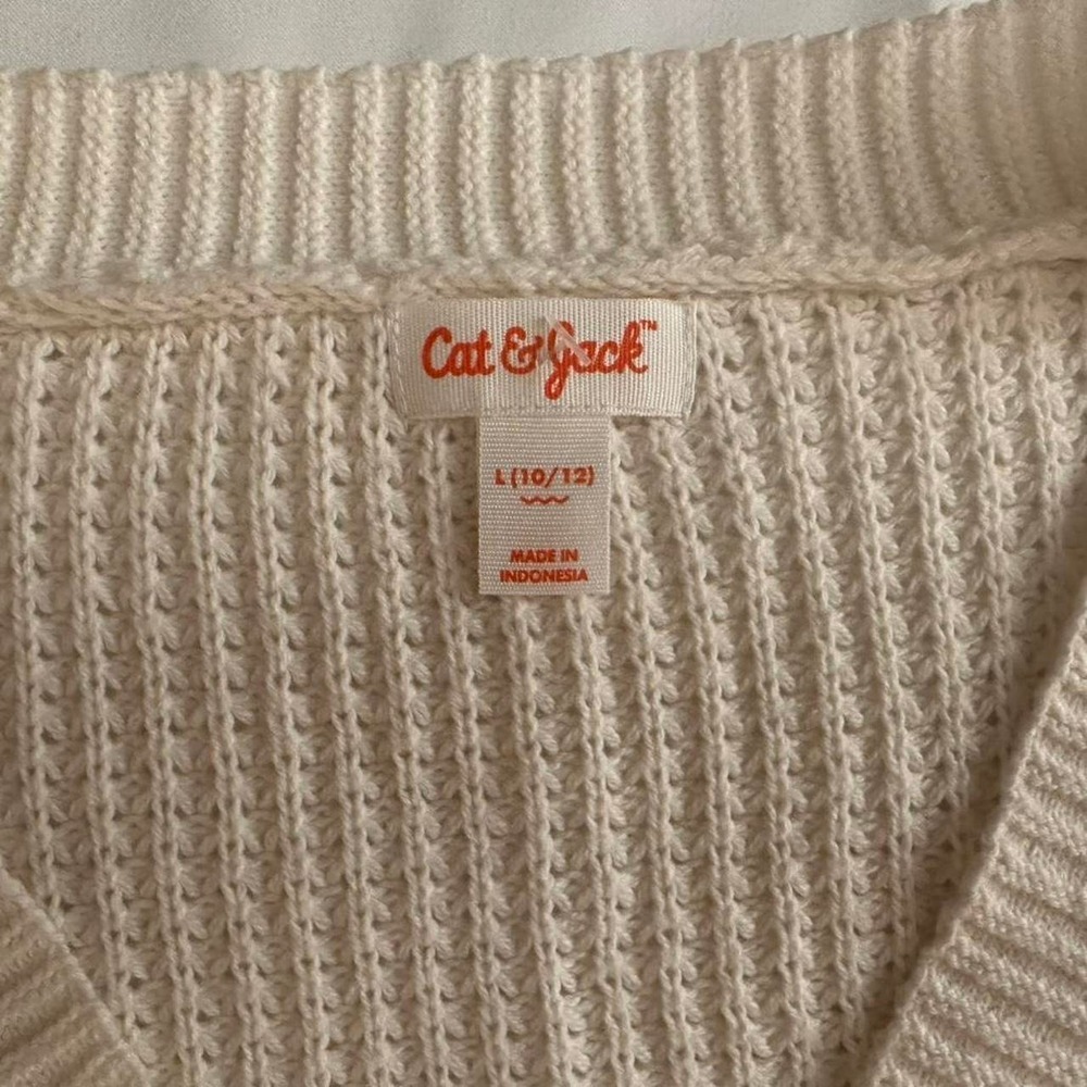 Cream Cat & Jack cardigan Girls 10/12